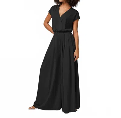 Halara V Neck Wide Leg Jumpsuit In Black