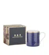 Halcyon Days Antler Trellis Mug In Blue