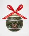 Halcyon Days Antler Trellis Stag Bauble In Green Multi