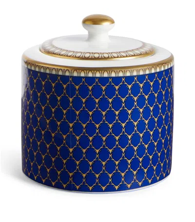 Halcyon Days Antler Trellis Sugar Pot In Navy