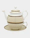 Halcyon Days Antler Trellis Tea For One Set In Ivory