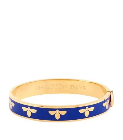 Halcyon Days Bee Bangle In Blue