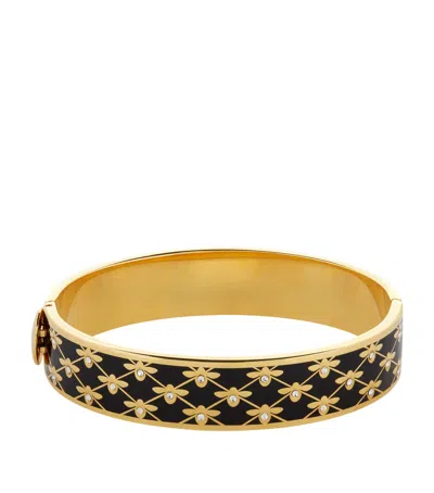 Halcyon Days Bee Trellis Bangle In Black