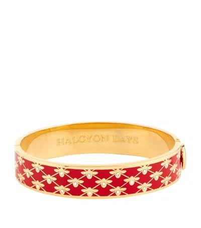 Halcyon Days Bee Trellis Bangle In Red