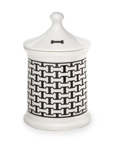 Halcyon Days Bone Trellis Small Treat Jar In White