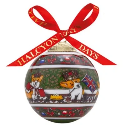 Halcyon Days Candy Cane Ornament In Green;red;orange