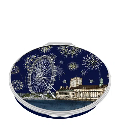 Halcyon Days Enamel The London Eye 25th Anniversary Box In Blue
