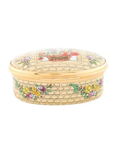 Pre-owned Halcyon Days Enamel Trinket Case In Neutrals