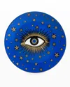 Halcyon Days Evil Eye Decorative Coupe Plate In Cobalt Blue