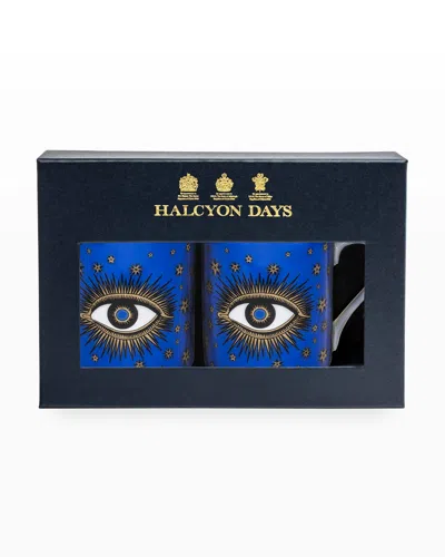 Halcyon Days Evil Eye Mugs, Set Of 2 In Blue