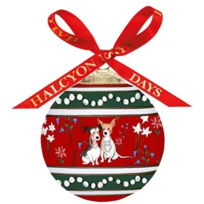 Halcyon Days Girls In Pearls Ornament In White;green;red
