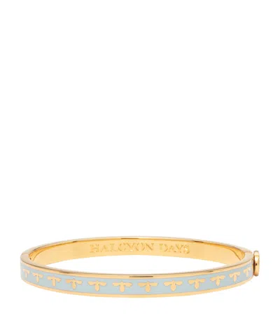 Halcyon Days Gold-plated Bee Bangle In Blue