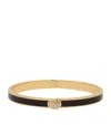 Halcyon Days Gold-plated Crystal Button Bangle In Black