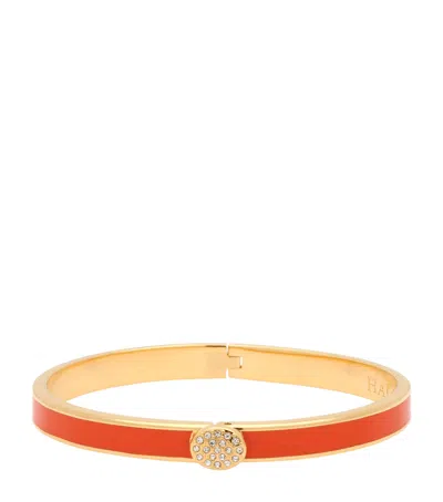 Halcyon Days Gold-plated Pave Button Bangle