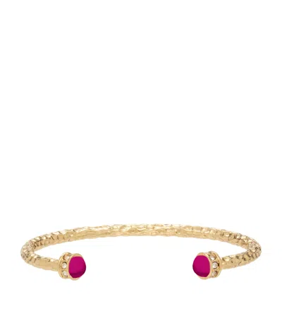Halcyon Days Gold-plated Torque Open Bangle In Brown