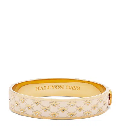 Halcyon Days Gold-plated Enamel Bee Sparkle Bangle