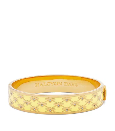 Halcyon Days Gold-plated Enamel Bee Sparkle Bangle