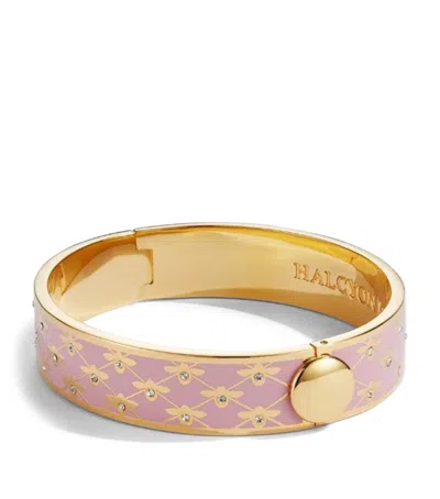 Halcyon Days Gold-plated Enamel Bee Sparkle Bangle