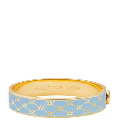 Halcyon Days Gold-plated Enamel Star Bangle In Blue