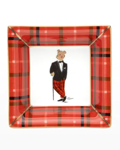Halcyon Days Hal The Bear Square Tray In Assorted
