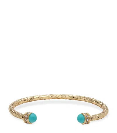 Halcyon Days Hammered Turquoise Torque Bangle