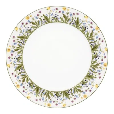 Halcyon Days Highgrove 10'' Bone China Dinner Plate In White;green