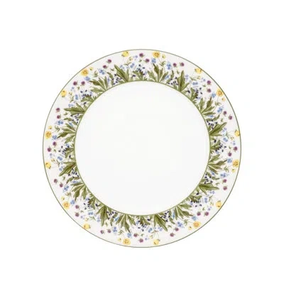 Halcyon Days Highgrove 8'' Bone China Salad Or Dessert Plate In White;green