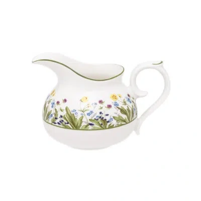 Halcyon Days Highgrove Creamer Bowl In White;green