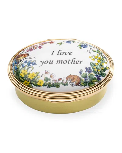 Halcyon Days I Love You Mother Enamel Box In Gold
