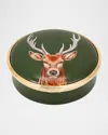 HALCYON DAYS MAJESTIC STAG SEASONAL ENAMEL BOX