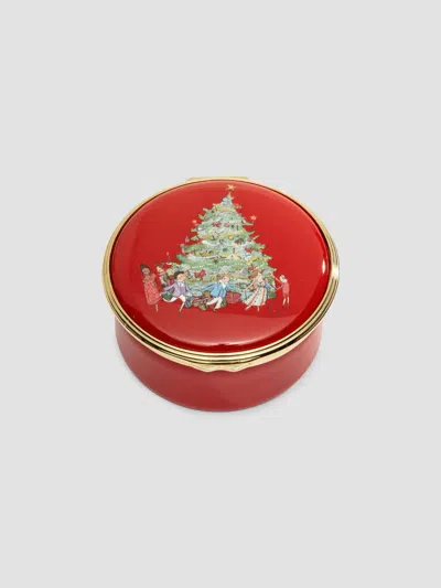 Halcyon Days Nutcracker Tree Scene 'o Tannenbaum' Enamel Music Box In Red