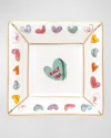 Halcyon Days Only You Square Tray In White Multi