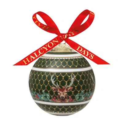 Halcyon Days Ornaments  No Pattern Ball Ornament In Green