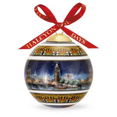 Halcyon Days Ornaments  No Pattern Ball Ornament In Red;gold