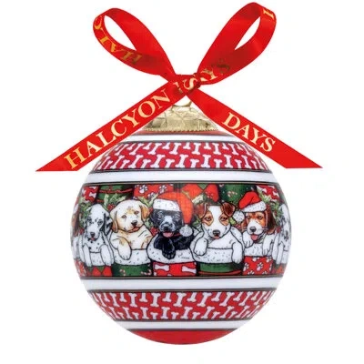 Halcyon Days Ornaments  No Pattern Ball Ornament In White;red