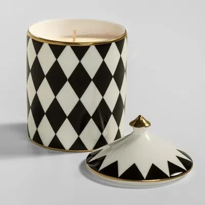 Halcyon Days Parterre Scented Jar Candle W/lid In Black,white,gold