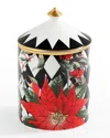 Halcyon Days Parterre With Poinsettia Lidded Candle In Multi