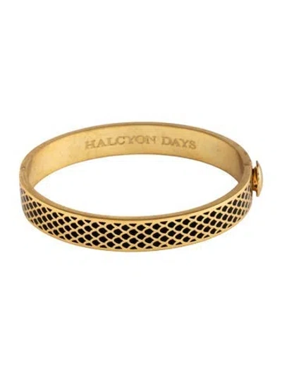 Pre-owned Halcyon Days Salamander Hinged Bangle Bracelet, 7" In Black