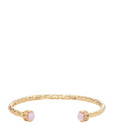 Halcyon Days Salamander Torque Bangle In Rose Quartz