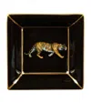 Halcyon Days Square Tiger Tray In Black