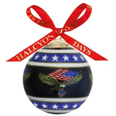 Halcyon Days Star Spangled Banner Ornament In Blue;white;green
