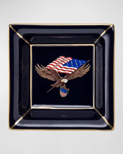 Halcyon Days Star Spangled Banner Square Tray In Blue