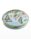 Halcyon Days The Best Is Yet To Come Floral Enamel Box In Blue