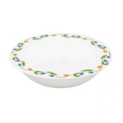 Halcyon Days Tulip 10oz. Handmade Bone China Cereal Bowl In Blue;white;green;orange