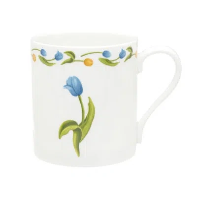 Halcyon Days Tulip Handmade Bone China Coffee Mug In White