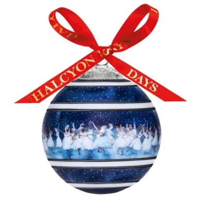 Halcyon Days Waltz Of The Snowflakes Ornament In Blue;white