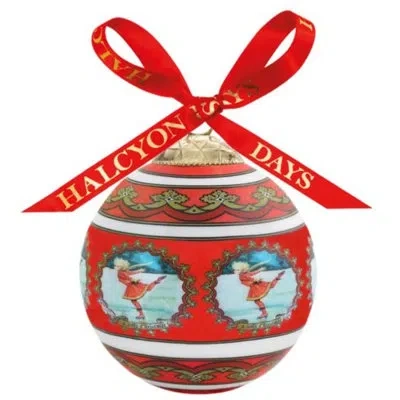 Halcyon Days Winter Skating Ornament In Blue;red;gold
