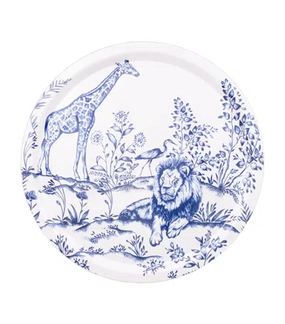 Halcyon Days X Nina Campbell Serengeti Tray In Blue