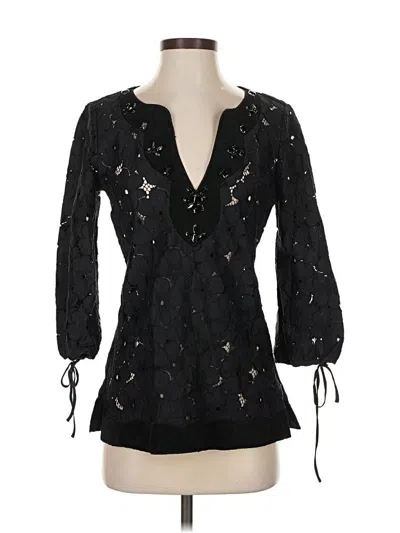 Pre-owned Hale Bob 3/4 Sleeve Blouse In Black