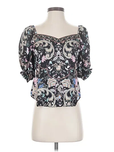 Pre-owned Hale Bob 3/4 Sleeve Blouse In Black